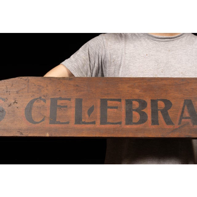 Early 20th Century Bours Celebrated Coffee Painted Wood Advertising Sign For Sale - Image 4 of 7