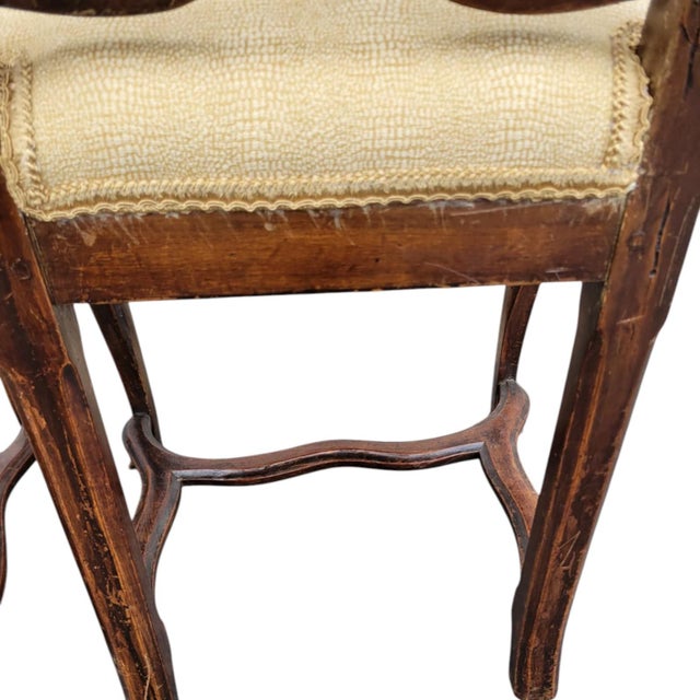 Pair 18th Century Italian Walnut Chairs Original Finish Hand Carved For Sale - Image 16 of 18