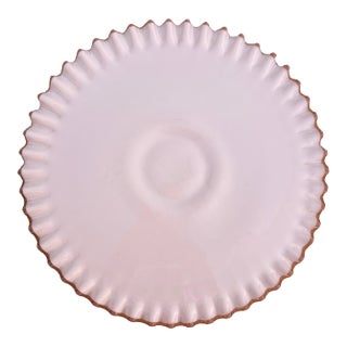 1950s Fenton Silver Crest Footed Cake Platter For Sale