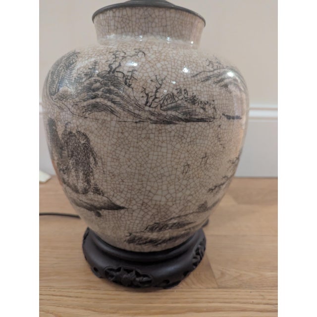 Wood Chinoiserie Style Lamp For Sale - Image 7 of 12