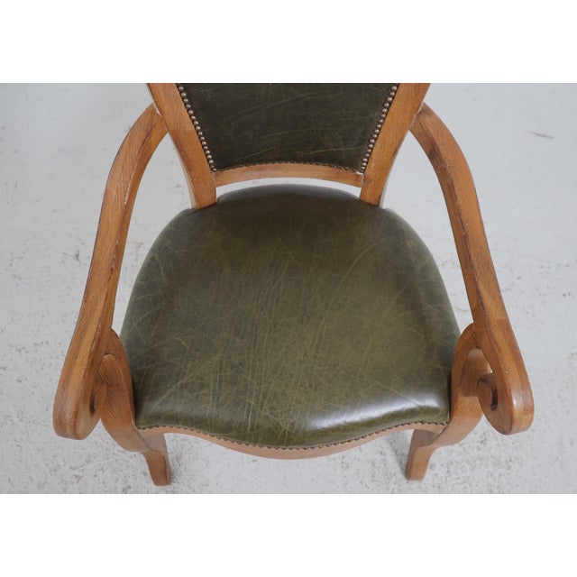 Animal Skin Set of 8 French Style Leather Upholstered Armchairs For Sale - Image 7 of 18