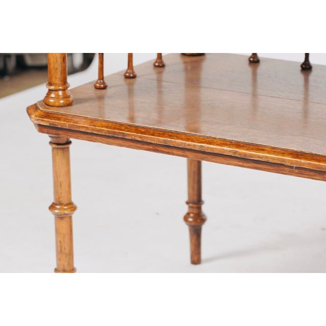 Tan Late 20th Century Judson Rothschild Aesthetic Movement Faux Bamboo Console Table With Leather Inset Top for the Rothschild Collection For Sale - Image 8 of 10