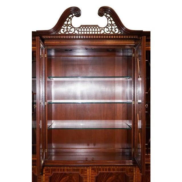 Large Georgian Style Mahogany Breakfront Bookcase For Sale - Image 15 of 18