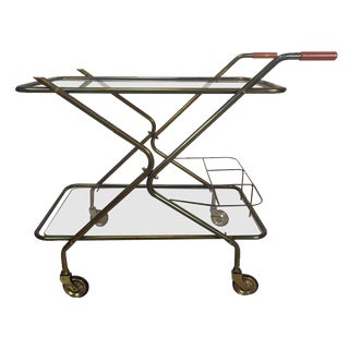 Vintage Brass Bar Service, 1950s For Sale