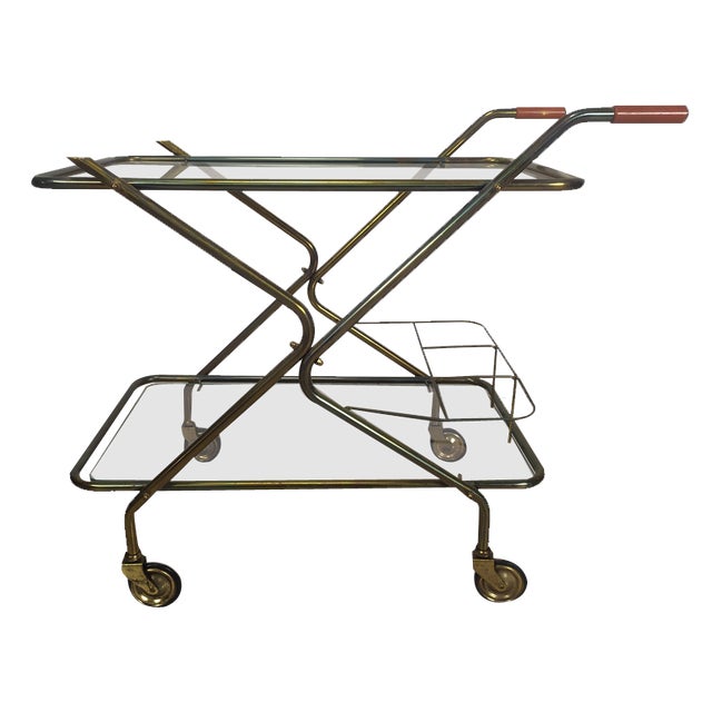 Vintage Brass Bar Service, 1950s For Sale