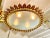 Gold Spanish Crown Sunburst Fixture in Gilt Metal and Frost Glass, 1970s For Sale - Image 8 of 10