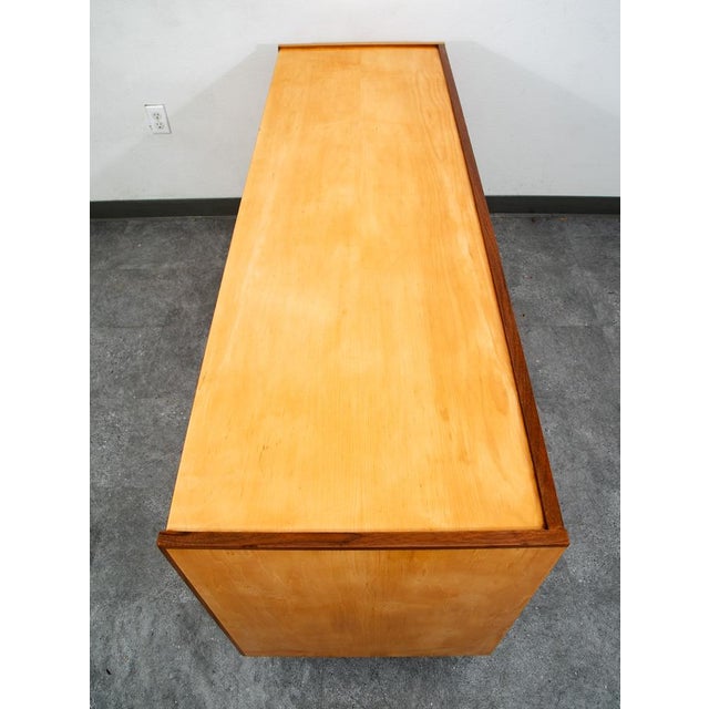 Mid-Century Modern Mid Century Modern Dresser Credenza Birch Walnut Drawer Italian Blonde For Sale - Image 3 of 12