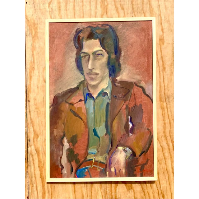 Midcentury Expressionist Portrait Signed Regone For Sale In West Palm - Image 6 of 12