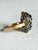 Vintage 14k Yellow Gold Victorian Revival Sapphire & Diamond Waterfall Cluster Ring, Size 7.25 For Sale In New York - Image 6 of 9