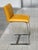Yellow Mies Van Der Rohe Style Polished Steel & Yellow Leather Counter Stools - A Set of 3 For Sale - Image 8 of 12