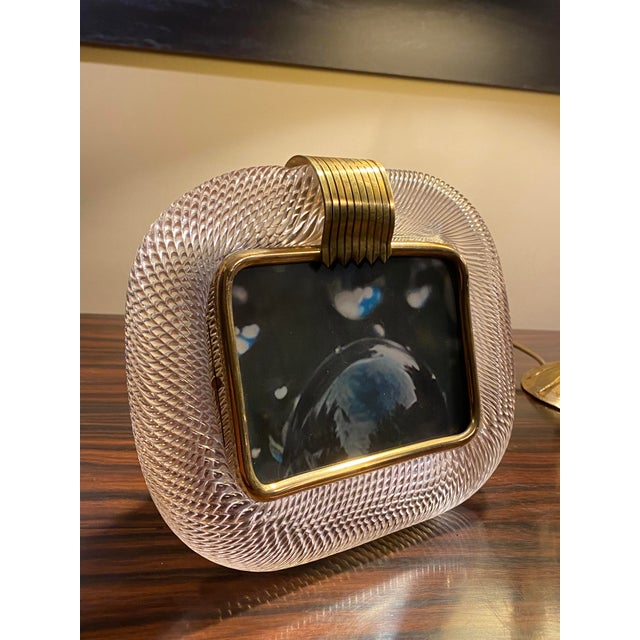 Picture Frame in Torchon Murano Glass from Barovier & Toso, Italy, 1950s For Sale - Image 6 of 15