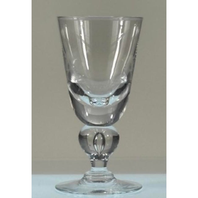 Vintage Signed Steuben Crystal Tear Drop Bubble Baluster Stem Mid Century Goblet or Wine 1 of 7 For Sale In Cleveland - Image 6 of 8