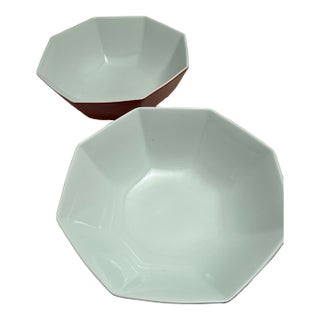 1970s Fitz and Floyd Medaillon d'Or Terra Cotta Serving Bowls For Sale