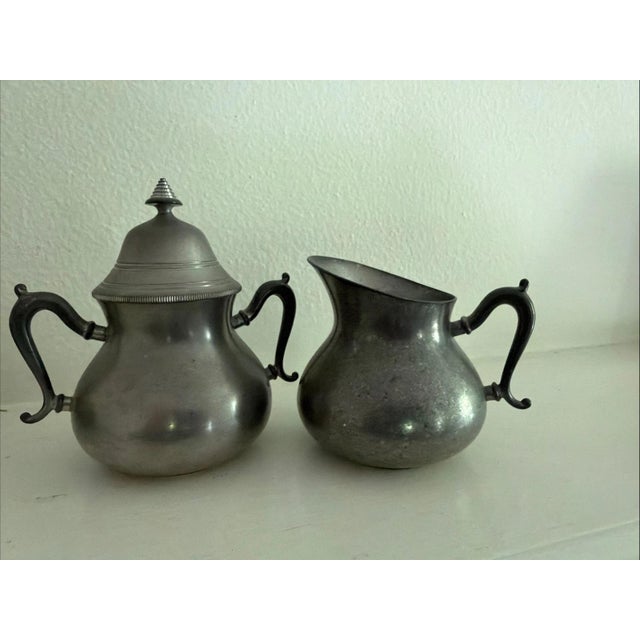 Metal 1950s Dutch Royal Holland 5 Piece Tea & Coffee Set with Salt & Pepper Shakers For Sale - Image 7 of 9