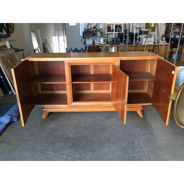 Wood James Mont Style Sideboard W/ Carved Art Sculpture For Sale - Image 7 of 11