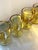 1960s thick hand-blown Murano-style yellow glass wine goblets; set of 4. Excellent condition.