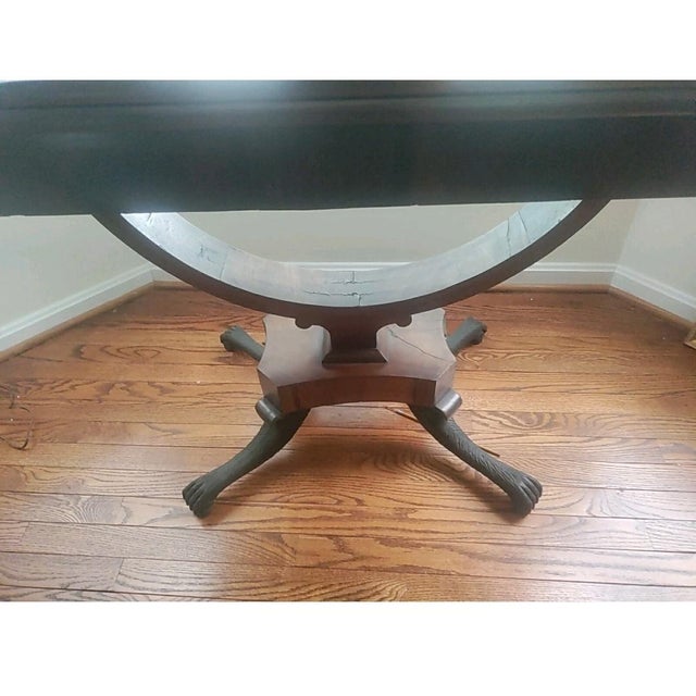 Antique late 1800's Gaming Table. Extraordinary Gaming Table with Curve Base with 4 Lions paw feet . The Top has a inside...