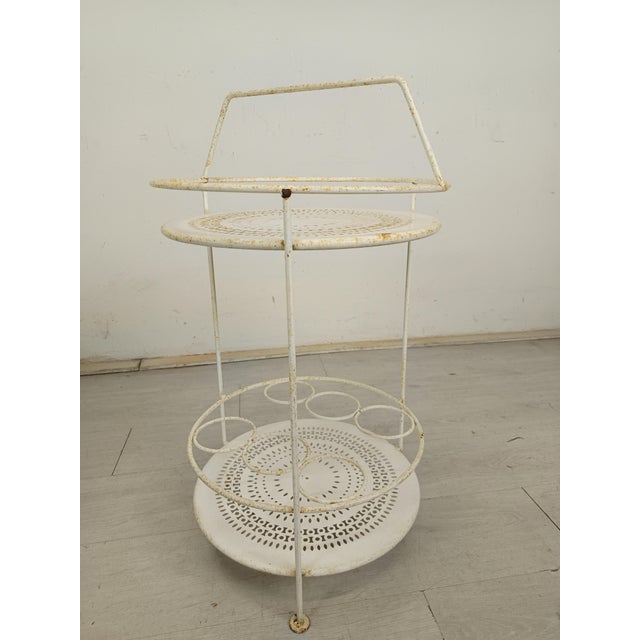 Vintage Metal Garden Serving Cart, 1970s, in Good conditions. Designed 1970 to 1979