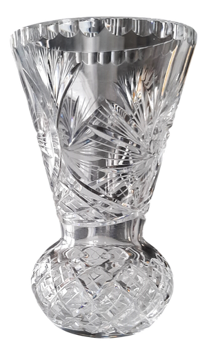 Hand-Cut 24% PbO Lead Crystal Vase, 1960s