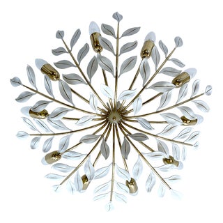 Vintage Floral Pendant Light from Vereinigte Werstaetten, 1950s For Sale