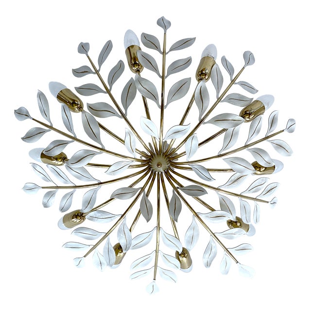 Vintage Floral Pendant Light from Vereinigte Werstaetten, 1950s For Sale