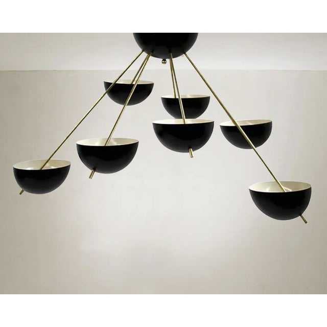 Dimensions: 122 cm diameter x 80 cm height Stilnovo style, Redoluce Bulbs E27 Direct ceiling fixing without hanging chain...