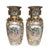 A pair of large china vases, 20th century. Detailed with matching garden scenes and floral decorations. Offered in...