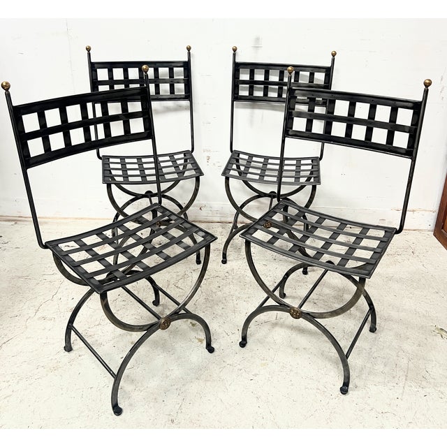Veranda Chairs in Wrought Iron, Set of 4 For Sale - Image 16 of 16