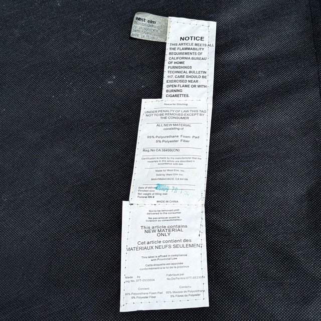 Textile West Elm Modern Gray Lounge Chair With Armrests For Sale - Image 7 of 7