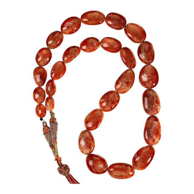 Graduated African Sunstone Necklace For Sale