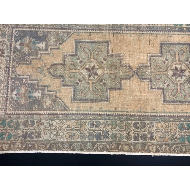 Peach Orange Vintage Faded Turkish Oushak Handmade Wool Rug For Sale - Image 8 of 11