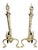 Polished Brass 1920s French Neoclassical Torch Flame Top 21" Fireplace Andirons For Sale - Image 4 of 4