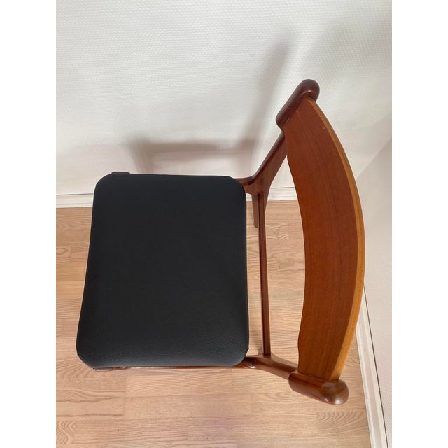 Danish Teak and Faux Leather Dining Chairs by Erik Buch for Oddense Maskinsnedkeri / O.D. Møbler, Denmark, 1960s, Set of 2 For Sale - Image 18 of 18