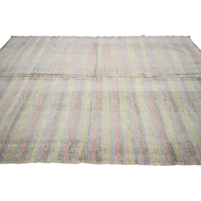 Contemporary 1960s Vintage Striped Kilim Rug- 6′4″ × 10′ For Sale - Image 3 of 7