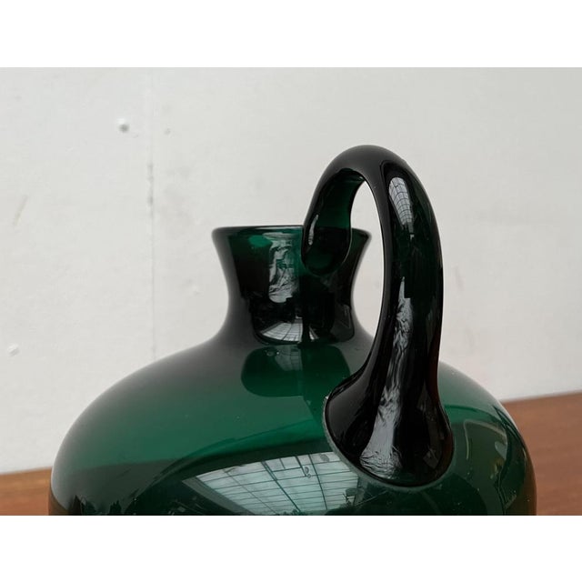 Art Deco German Green Glass Jug by Prof. Bruno Mauder for Zwiesel Theresienthal, 1930s For Sale - Image 14 of 15