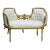 French Style Bench White Tufted Velvet Gold Details For Sale