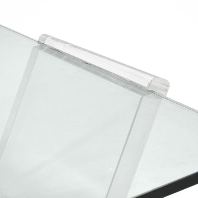 Mid 20th Century Coffee Table with Lucite "Zig-Zag" Base For Sale - Image 5 of 5