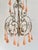 Venetian Style Beaded Brass Chandelier with Pink Murano Glass Drops, Italy, 1950s For Sale - Image 4 of 18