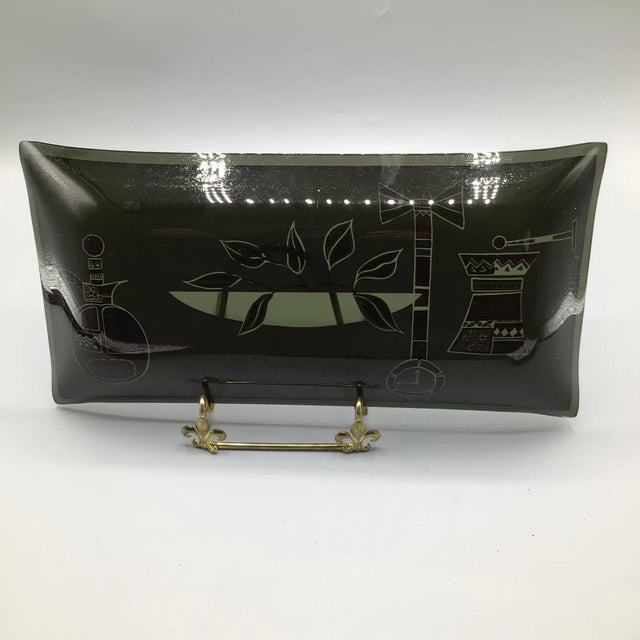 American Vintage Smoked Glass Kitchen Weights and Measurements Decorative Dishes -set of 3 For Sale - Image 3 of 12