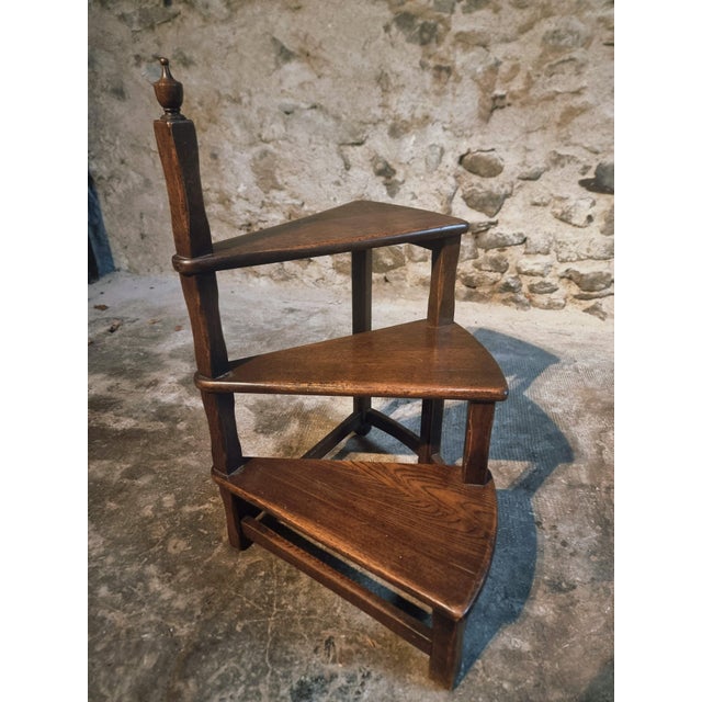 Mid-Century English Oak Library Step, 1960s For Sale - Image 16 of 16