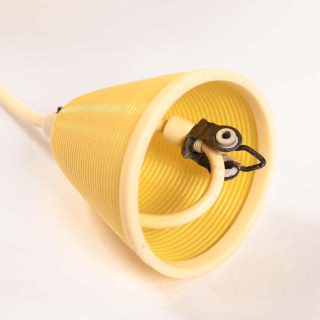 Yellow Cellulose Pendant Lamp by A.R.P and Rotaflex, 1970s For Sale - Image 5 of 10