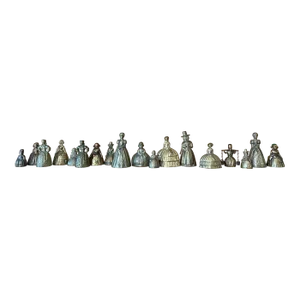 Collection of 18 Vintage and Antique English Brass Lady Bells
