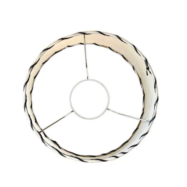 Mid-Century Modern Vintage Mid 20th Century Whipstitch Fiberglass Lamp Shade For Sale - Image 3 of 12