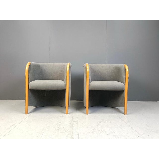 Italian Armchairs, 1980s, Set of 2 For Sale - Image 4 of 9