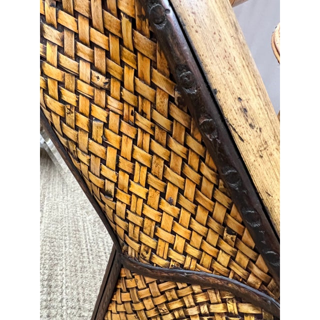 Vintage Octagonal Rattan Mirror For Sale - Image 4 of 7