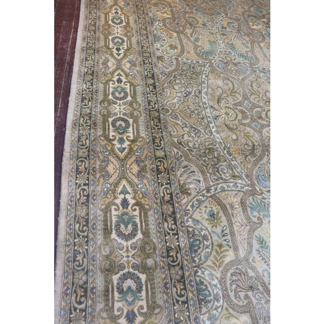 Tan Vintage, 8'10"' X 12'2"' Hand Made Oriental Carpet For Sale - Image 8 of 10