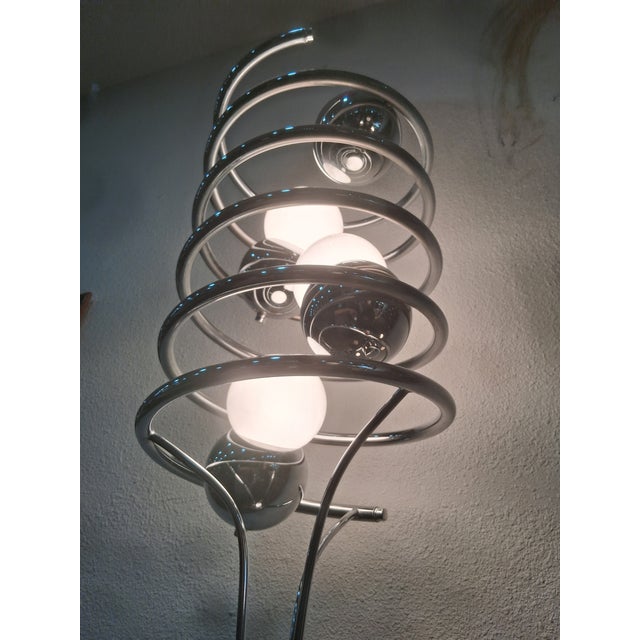 Mid 20th Century Mid Century Chrome Italian Spiral Floor Lamp, Attributed to Goffredo Reggiani For Sale - Image 10 of 10