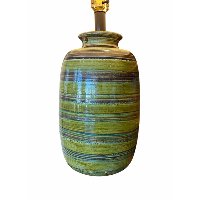 Mid-Century Modern 1960s Mid-Century Modern Ceramic Lamp For Sale - Image 3 of 3