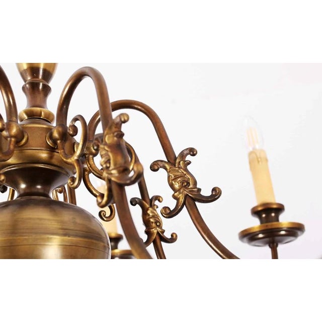 Flemish Brass 8-Armed Chandelier For Sale - Image 3 of 5