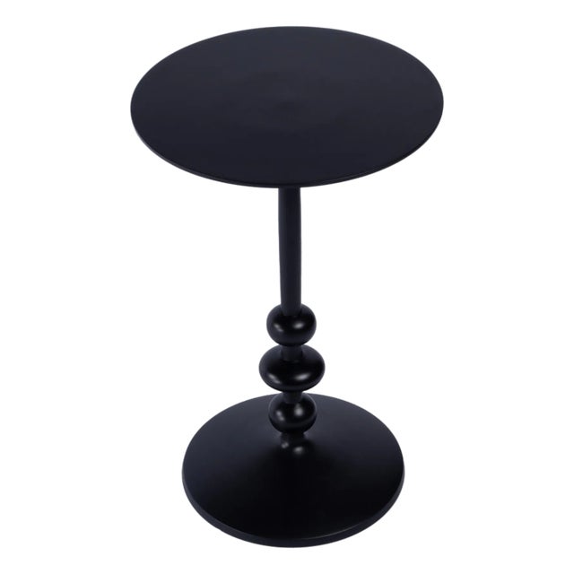Zora Outdoor 12 in. W Round Pedestal Base Side Table, Metal Outdoor Finish For Sale